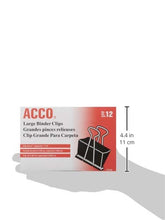 ACCO Binder Clips, Large, 2 Boxes, 12 Clips/Box (72102)